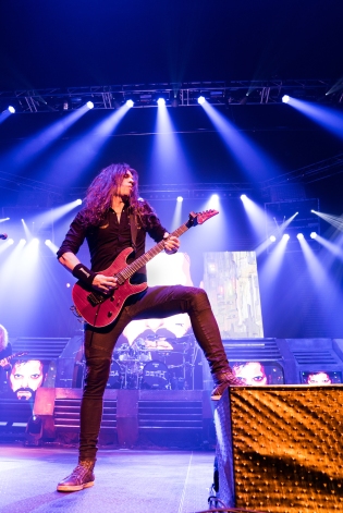 Kiko Loureiro performs with Megadeth at the Matthew Knight Arena in Eugene, OR. Photo by Keith Lancaster.