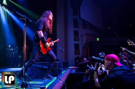 Kiko Loureiro performs with Megadeth at City National Civic in San Jose, CA. Photo by Clay Lancaster.